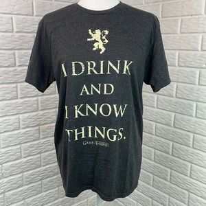 GAME OF THRONES T SHIRT I DRINK AND I KNOW THINGS SIZE LARGE